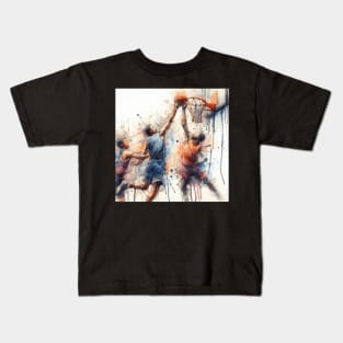 Artistic illustration of men playing basketball Kids T-Shirt